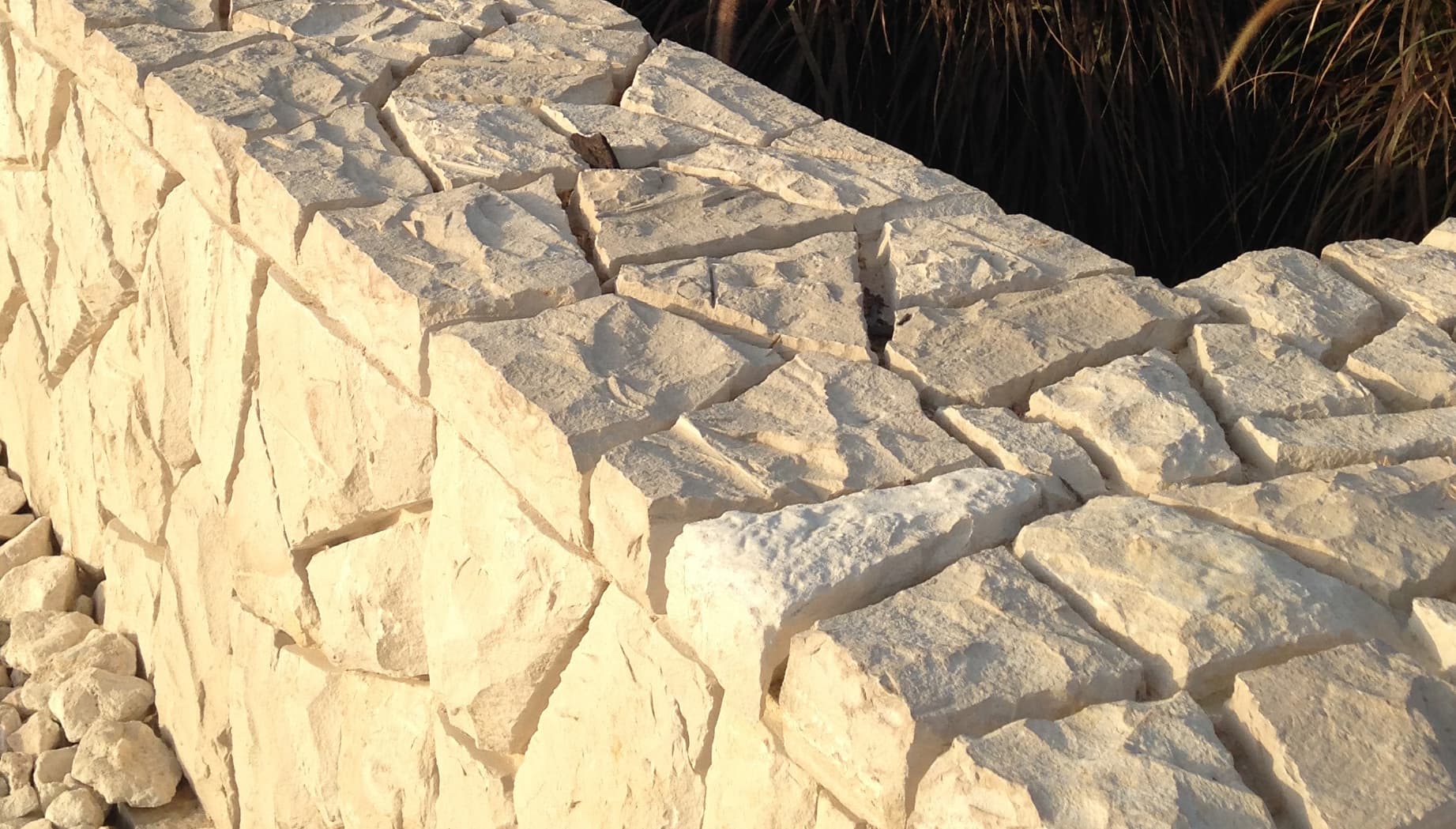 Limestone wall